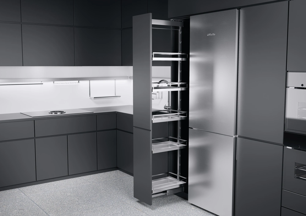 КОМПЛЕКТ ПВ, Диспенса 90° 400 мм, H 1200-1600, Арена СТИЛЬ, 4 полки, цвет ХРОМ Kessebohmer | официальный магазин