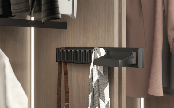 Держатель для галстуков и ремней с полочкой выдвижной 320 мм Конеро D 345 мм Kessebohmer | официальный магазин